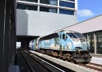 Tri-Rail shuttle train at Miami Central Station-note there is a single Rotem Car in the consist